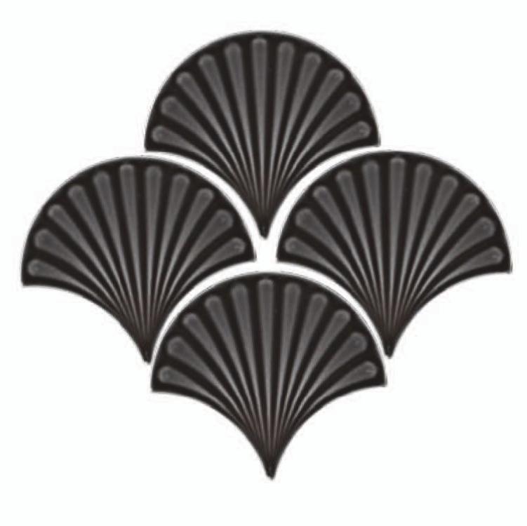 Glossy Finish Choco Gloss Fishscale Art Ceramic tile 133x150 mm