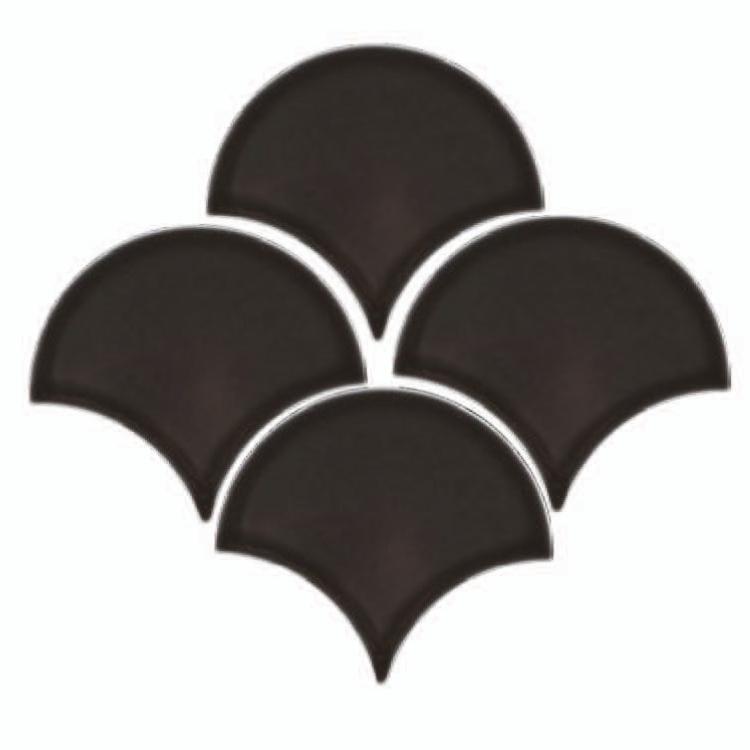 Glossy Finish Choco Gloss Fishscale Ceramic tile 133x150 mm