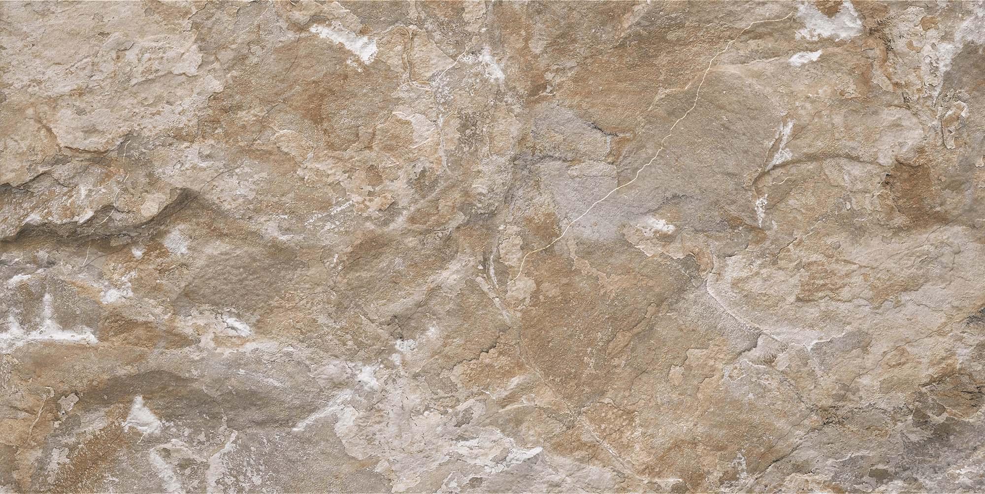 Matte Finish Choco Mountain Slate Punch Glazed Vitrified Tiles 600x1200 mm