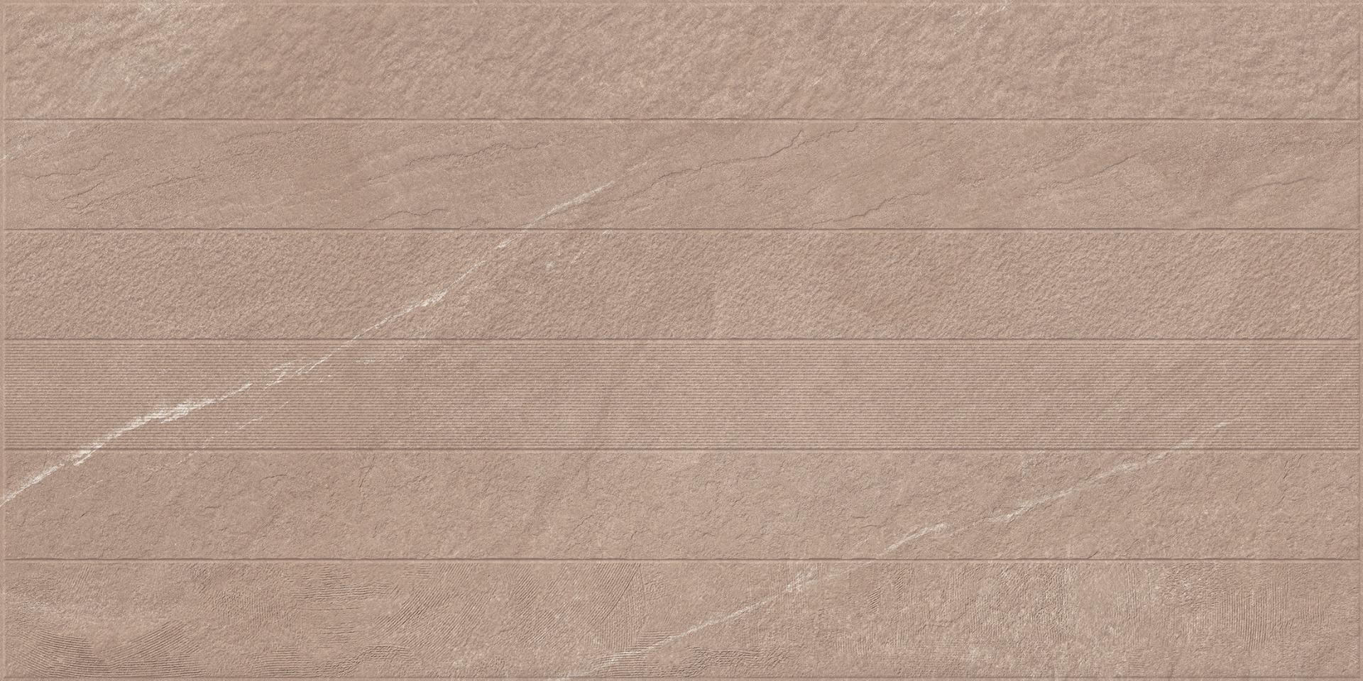 Matte Finish Cocoa Limecrest Rustic Strip Punch Glazed Vitrified Tiles Floor Tiles