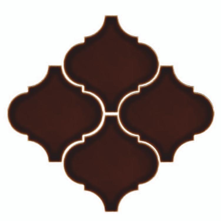 Glossy Finish Coffee Gloss Arabesco Ceramic tile 140x142 mm