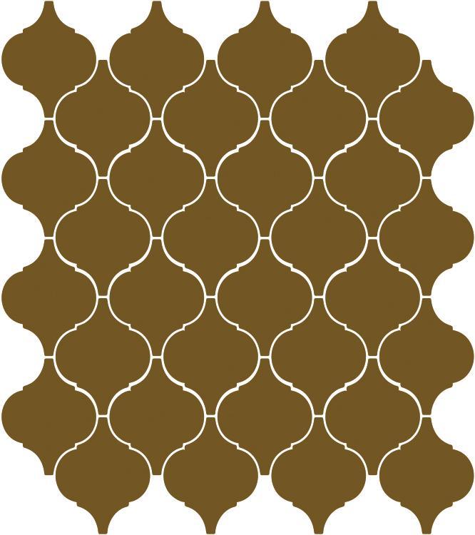 Glossy Finish Coffee Gloss Arabesque Ceramic tile 260x265 mm