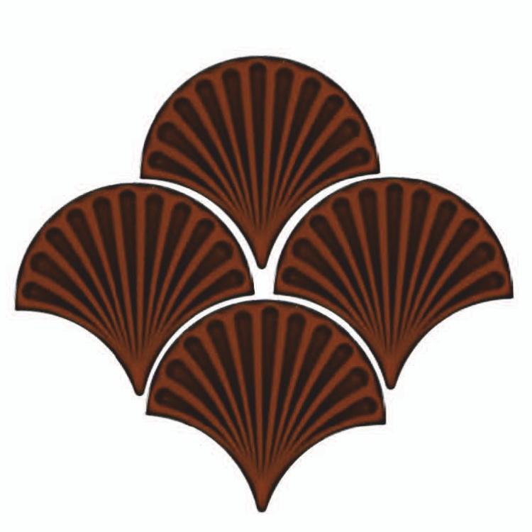 Glossy Finish Cotto Gloss Fishscale Art Ceramic tile 133x150 mm