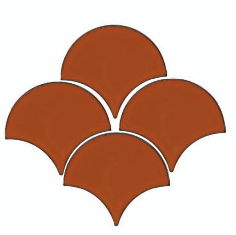 Glossy Finish Cotto Gloss Fishscale Ceramic tile 133x150 mm