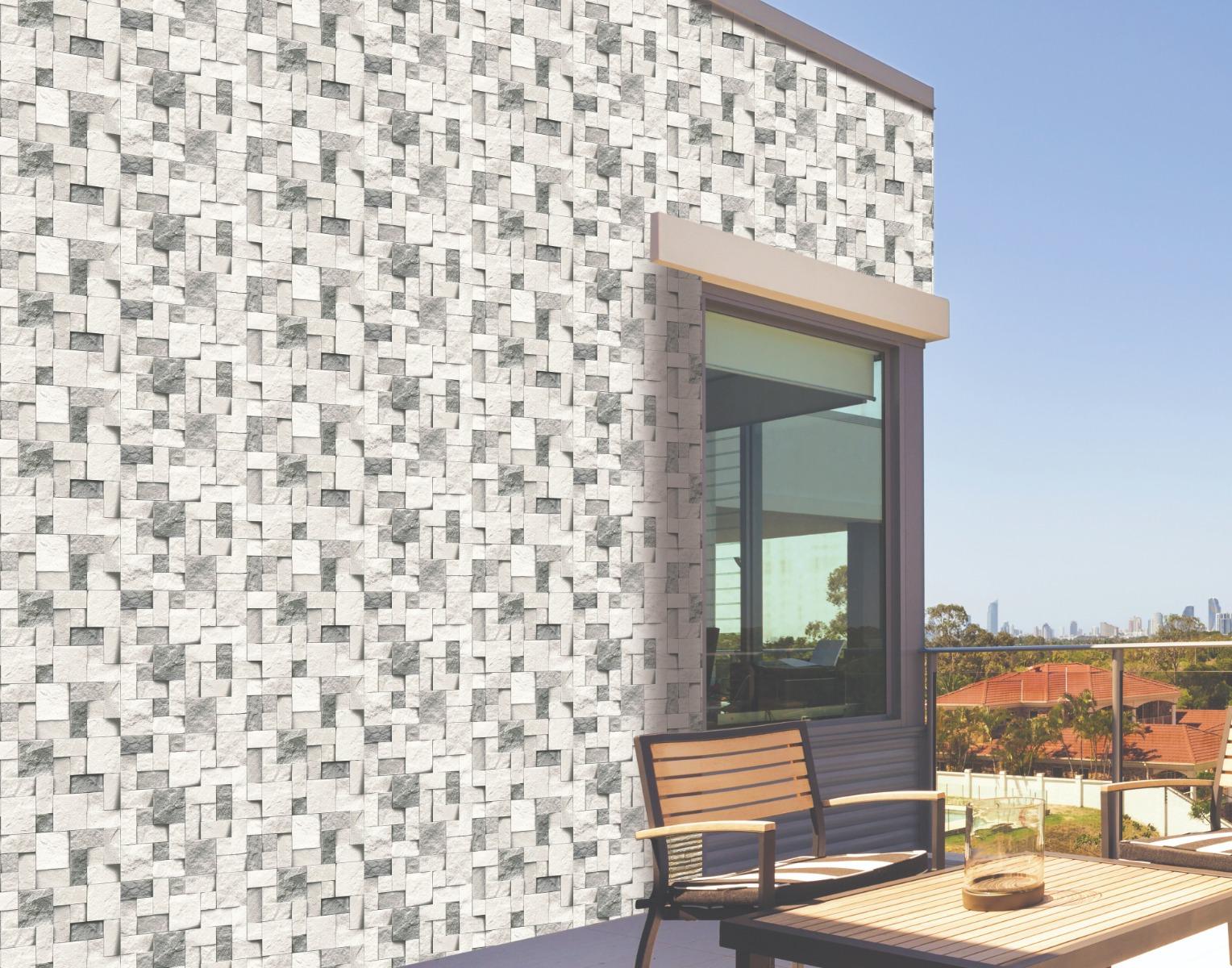 Matte Finish Craftclad Stone Square Grey LT Glazed Vitrified Tiles 300x600 mm