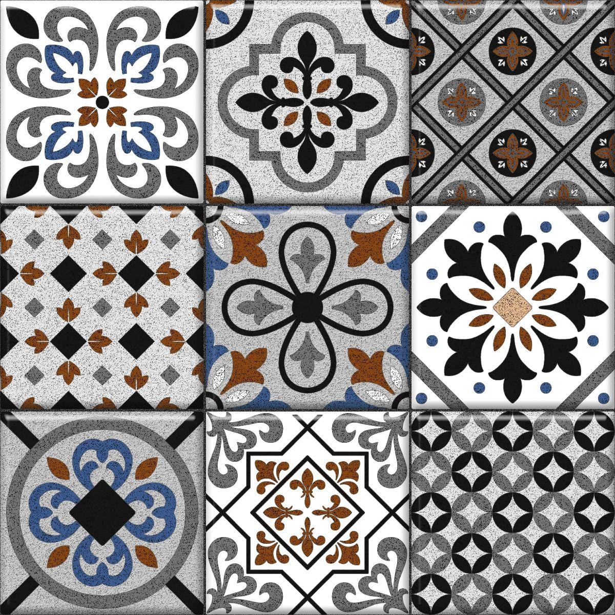 Matte Finish ODM Moroccan 3x3 EC Grey Multi Ceramic tile 300x300 mm