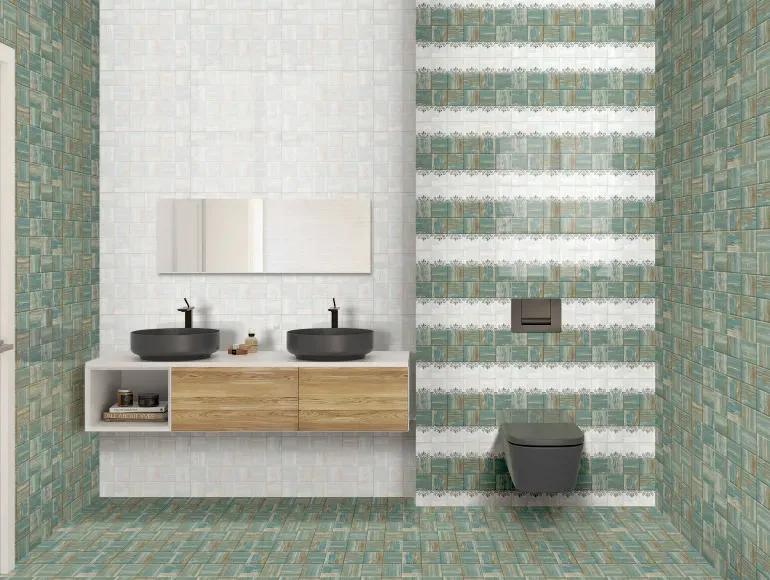 Matte Finish  SFM Green DK Mosaic Ceramic tile 300x300 mm