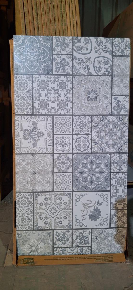 Matte Finish Decor Moroccan Art Grey Glazed Vitrified Tiles 600x1200 mm