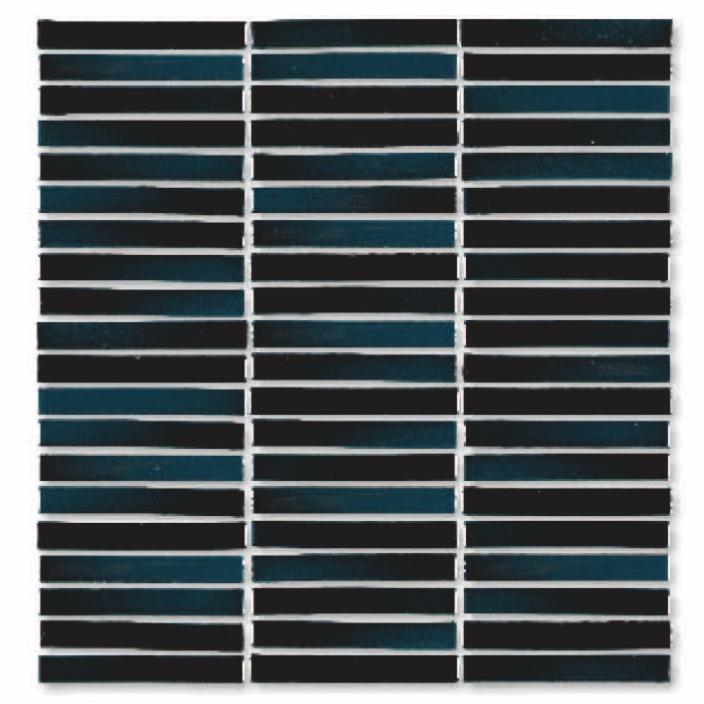 Glossy Finish Deep Teal Gloss 3D Stacked Bone Ceramic tile 285x300 mm