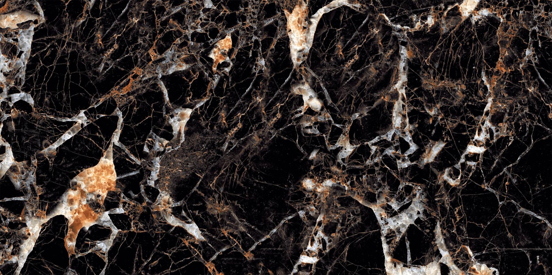 Super Glossy Finish DR Black Emperador Spider Super Gloss false tile 600x1200 mm