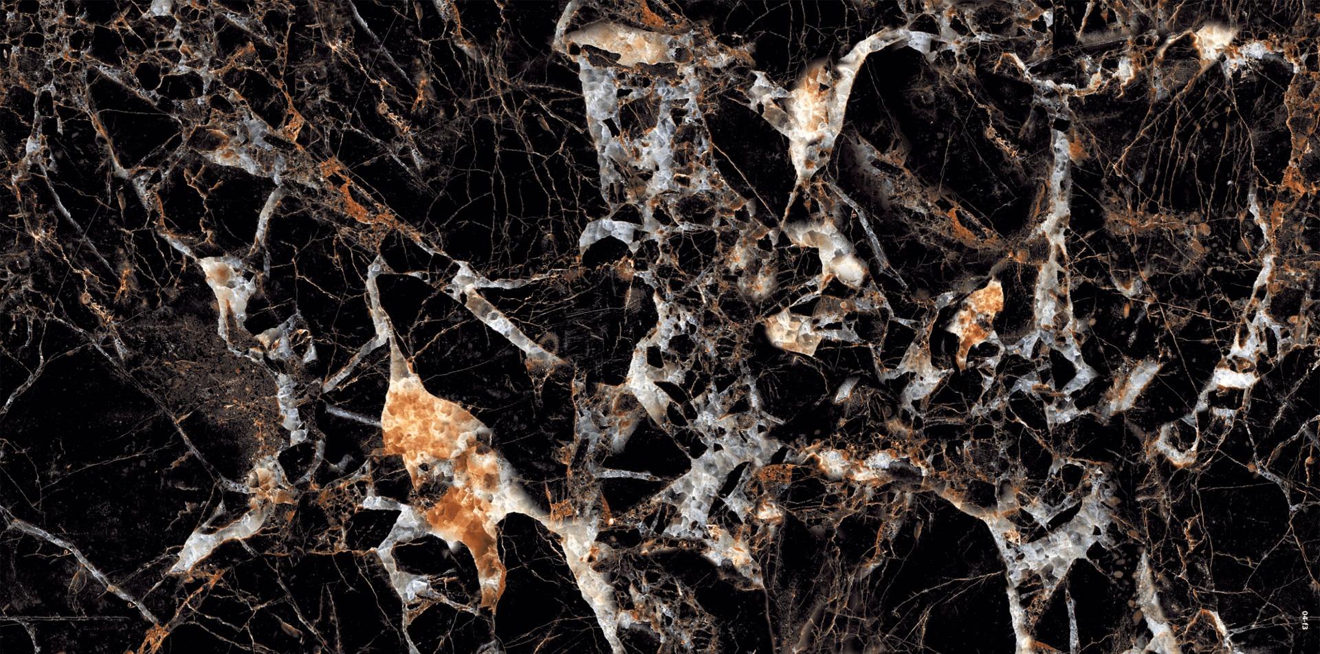 Super Glossy Finish DR Black Emperador Spider Super Gloss false tile 600x1200 mm