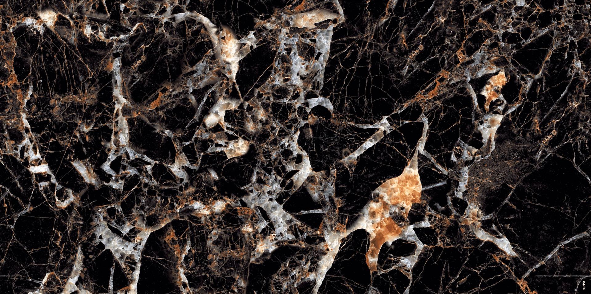 Super Glossy Finish DR Black Emperador Spider Super Gloss false tile 600x1200 mm