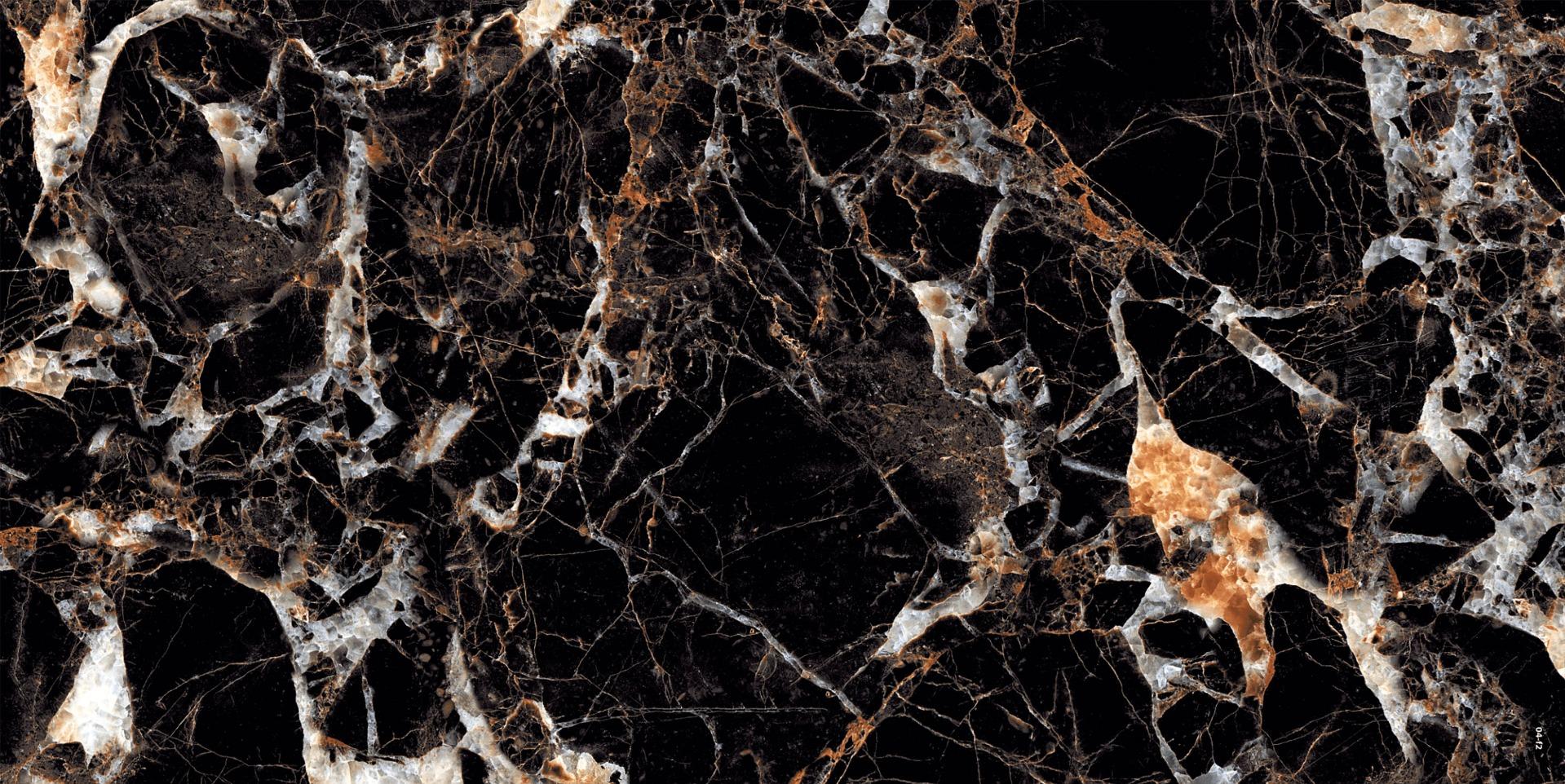 Super Glossy Finish DR Black Emperador Spider Super Gloss false tile 600x1200 mm