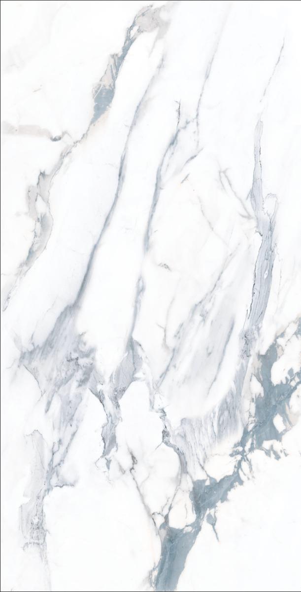 Glossy Finish DR Gloss Carara Green Marble Glazed Vitrified Tiles 600x1200 mm
