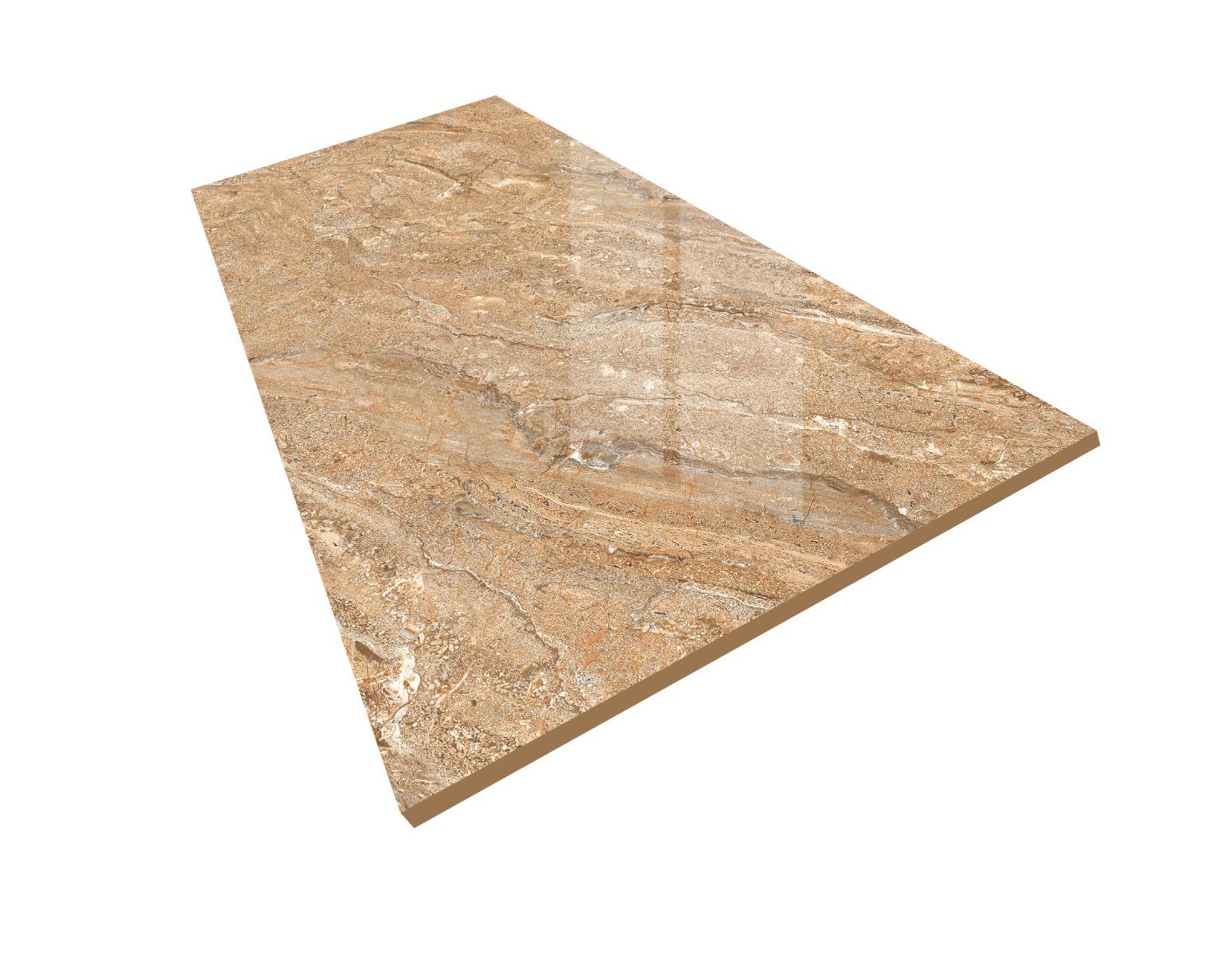 Glossy Finish DR Gloss Endless Royal Dyna Brown Glazed Vitrified Tiles 600x1200 mm