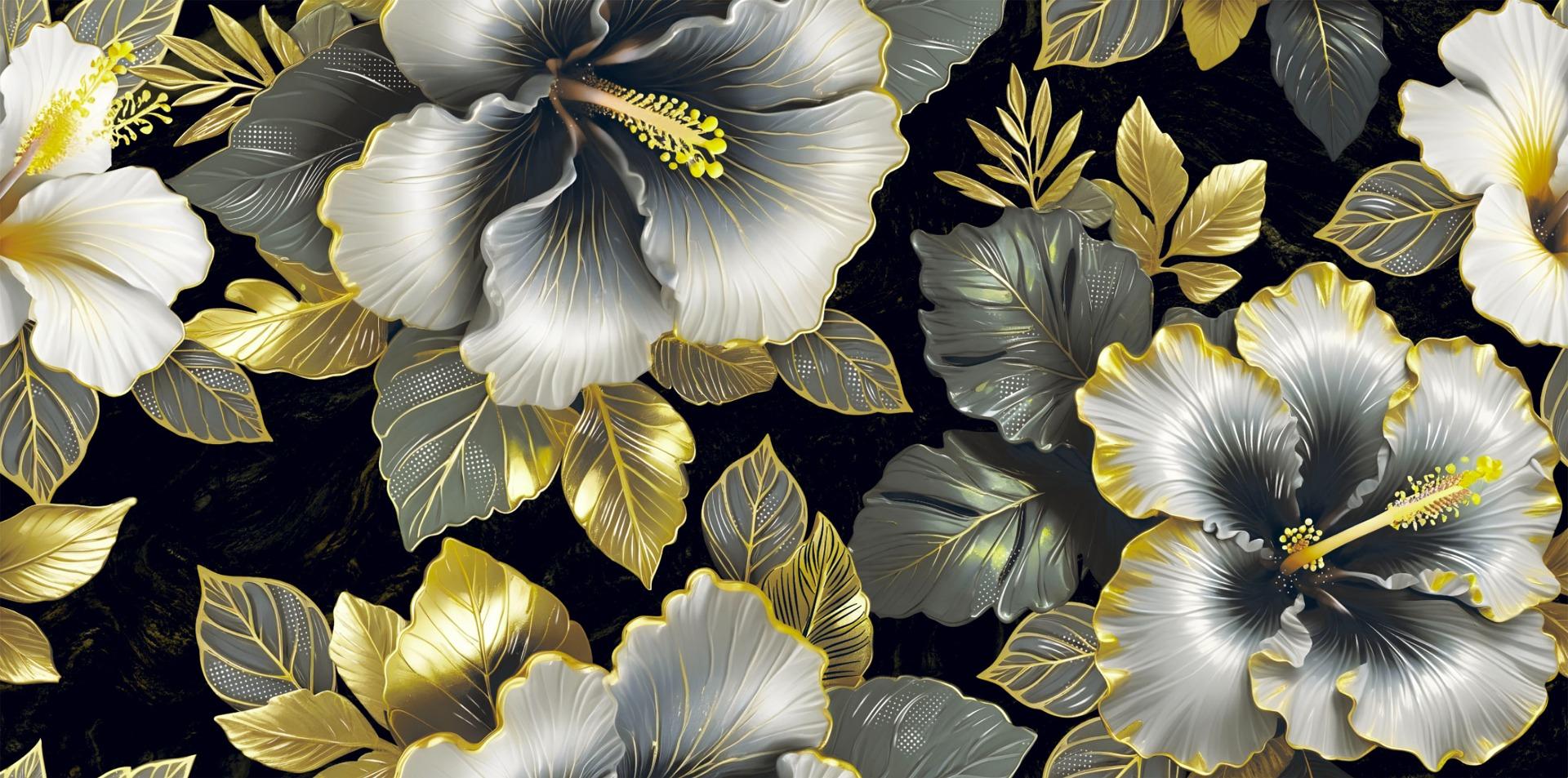 Glossy Finish DR Minuit Lilly Super Gloss Wallpaper false tile 600x1200 mm