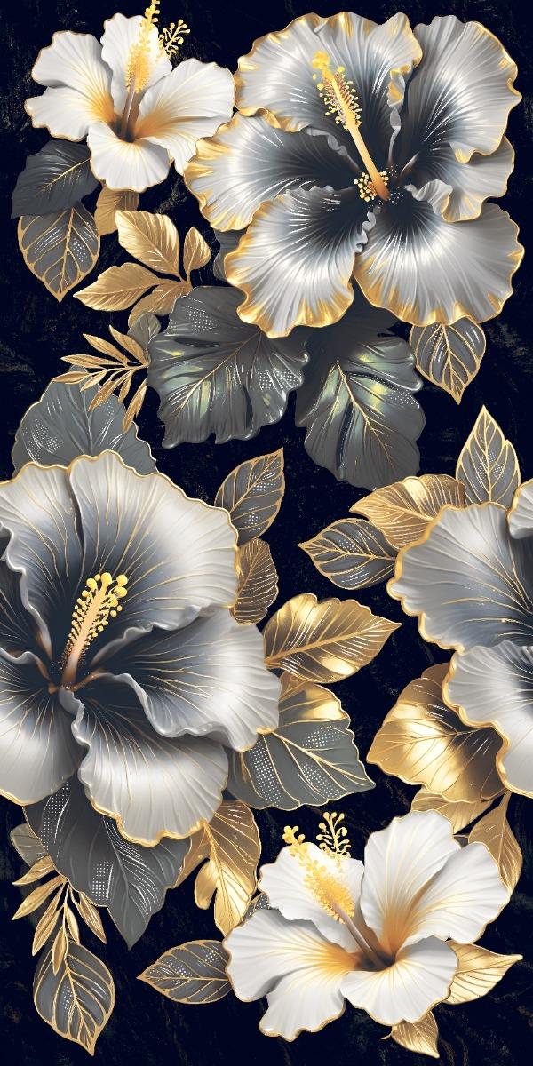 Glossy Finish DR Minuit Lilly Super Gloss Wallpaper  tile 600x1200 mm