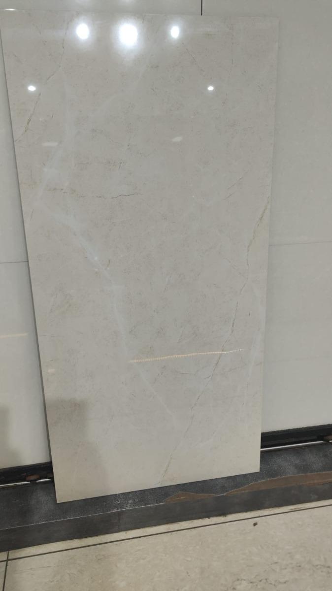 Glossy Finish DR PGVT Natural Slate Marfil Glazed Vitrified Tiles 600x1200 mm