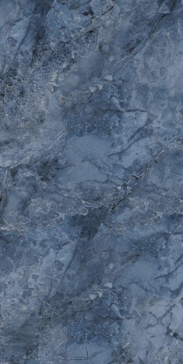 Super Glossy Finish DR Super Gloss Blue Marble Stone DK Glazed Vitrified Tiles 600x1200 mm