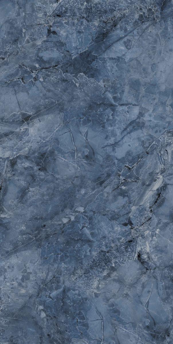 Super Glossy Finish DR Super Gloss Blue Marble Stone DK Glazed Vitrified Tiles 600x1200 mm