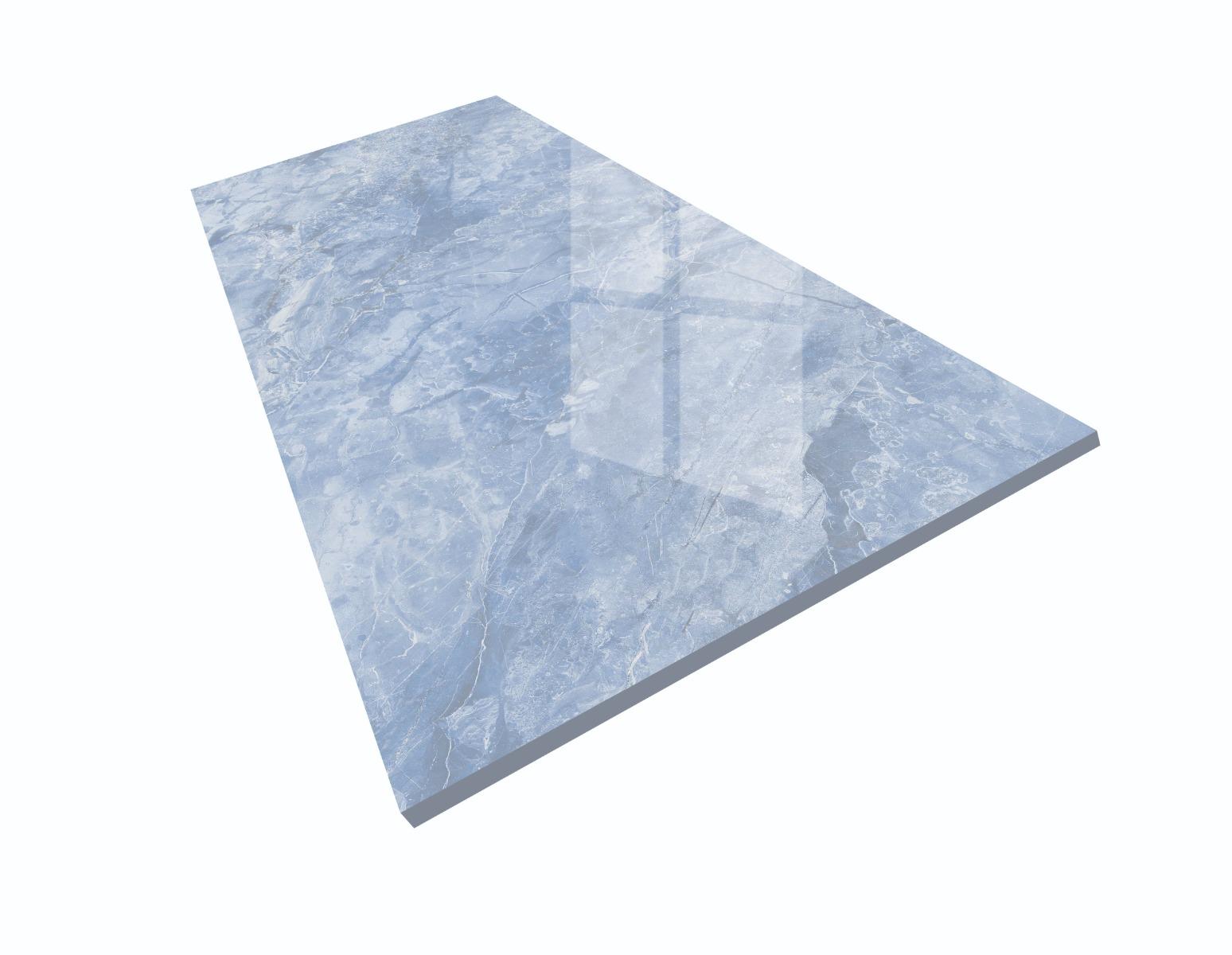 Super Glossy Finish DR Super Gloss Blue Marble Stone LT Glazed Vitrified Tiles 600x1200 mm