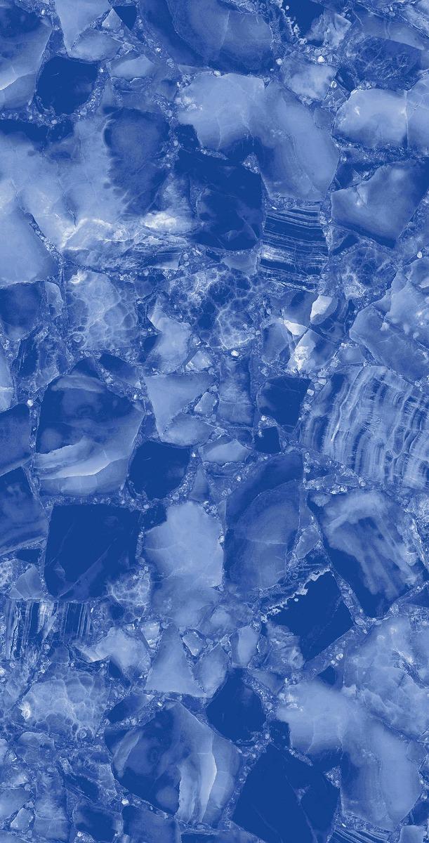 Super Glossy Finish DR Super Gloss Crystal Royal Blue Glazed Vitrified Tiles 600x1200 mm