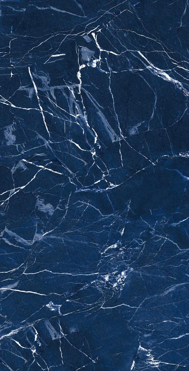 Super Glossy Finish Super Gloss Marquina Blue Glazed Vitrified Tiles 600x1200 mm
