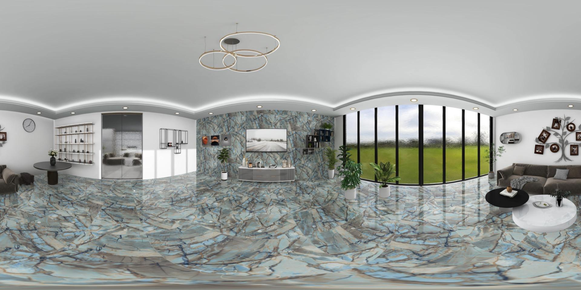 Super Glossy Finish Super Gloss Roma Imperial Aqua Glazed Vitrified Tiles 600x1200 mm