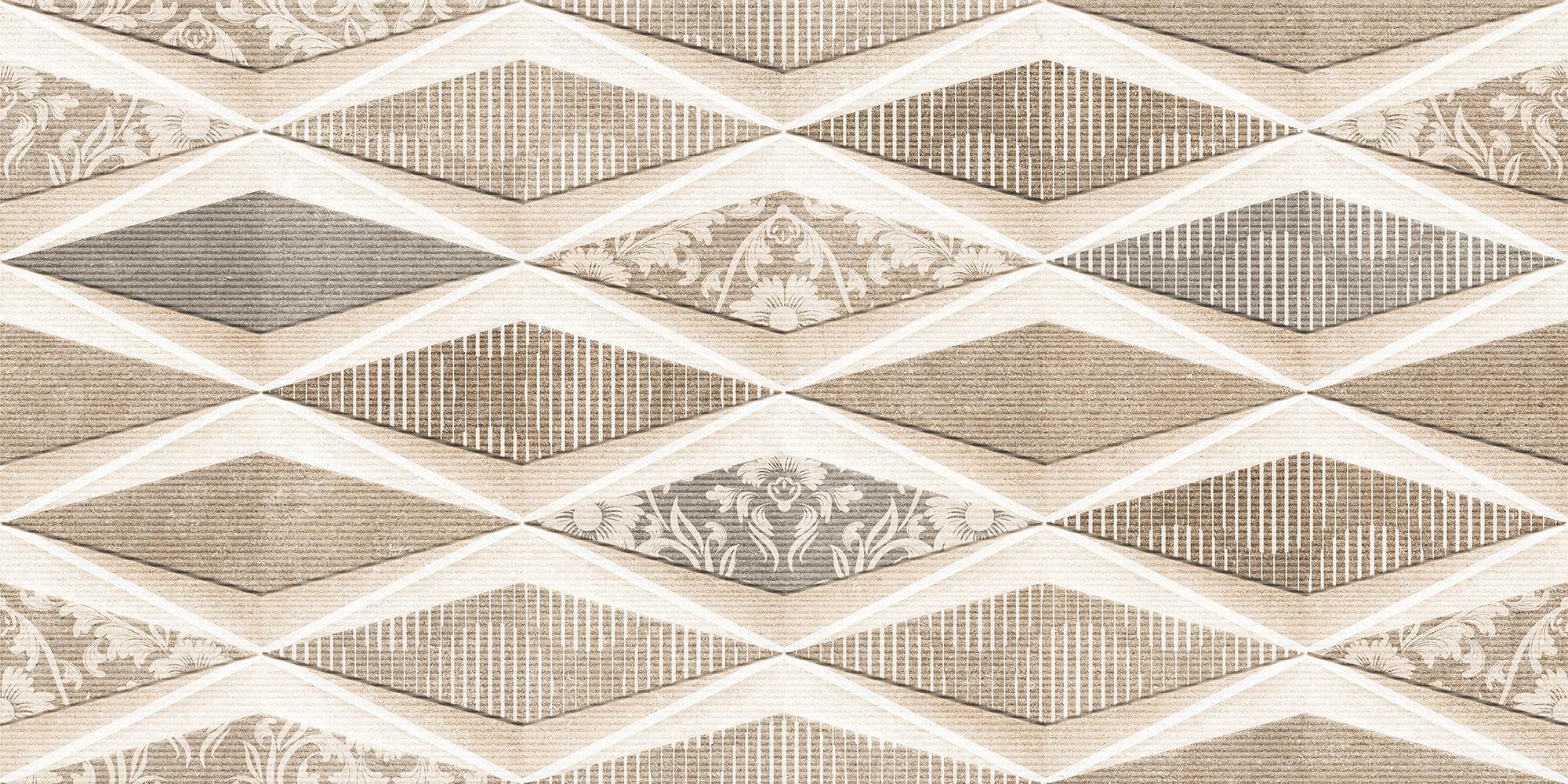 Matte Finish Elegant Diamond Flora Ridge Wallpaper Vitrified tile 600x1200 mm
