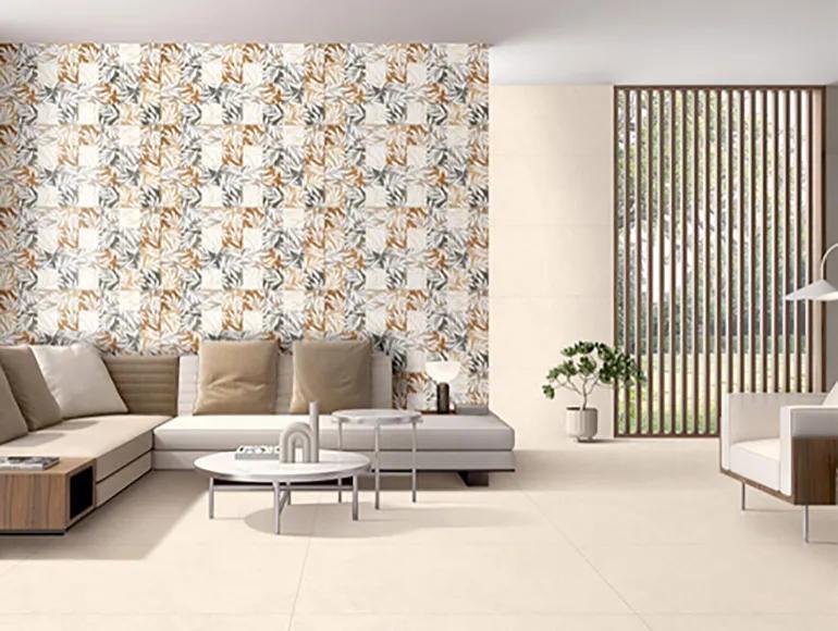 Matte Finish DGVT Coquina Sand Ivory Glazed Vitrified Tiles 600x1200 mm