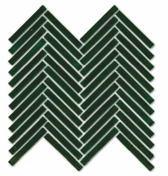 Glossy Finish Forest Gloss 3D Duo Herringbone Ceramic tile 255x270 mm