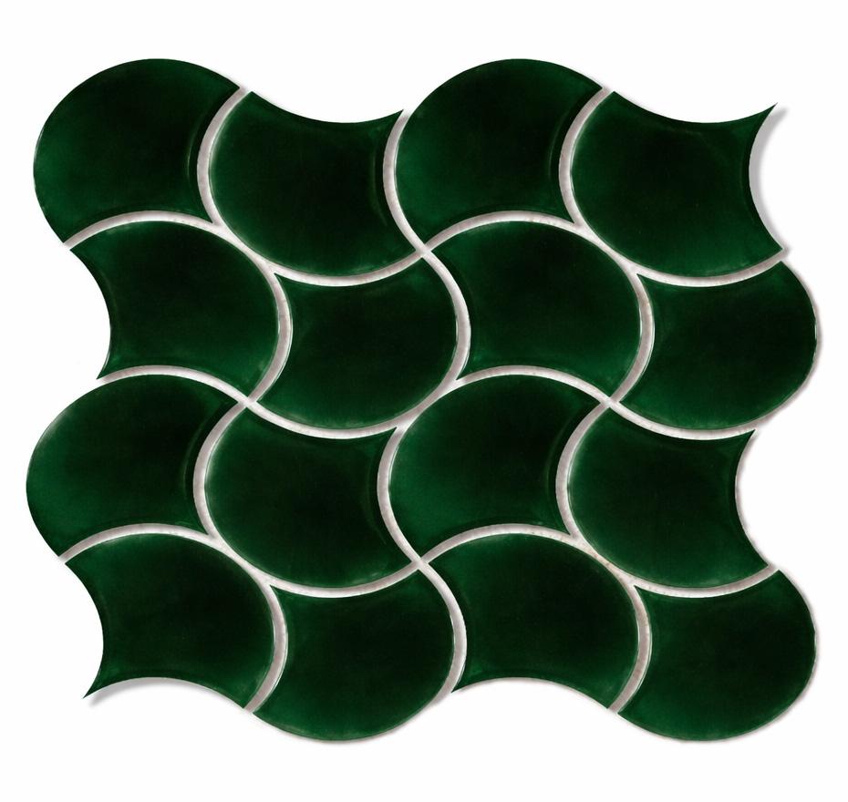 Glossy Finish Forest Gloss 3D Fishscale Waves Ceramic tile 272x272 mm