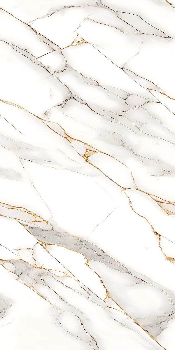 Matte Finish Gold Vein Calacatta Carving Endless Porcelain tile 600x1200 mm