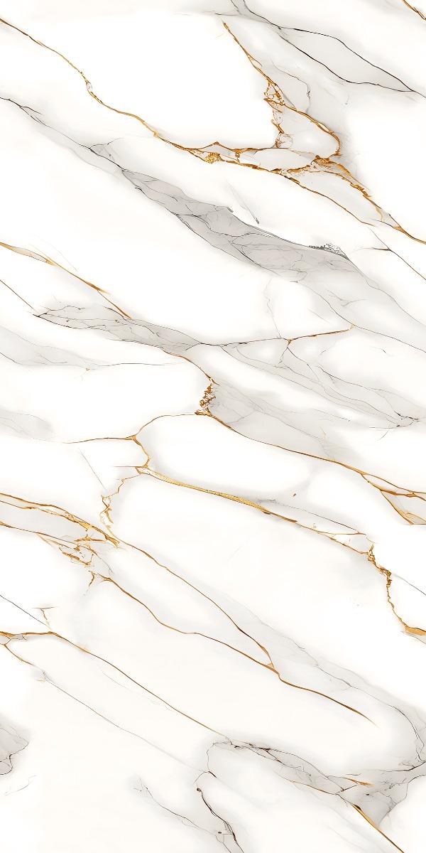 Matte Finish Gold Vein Calacatta Carving Endless Porcelain tile 600x1200 mm