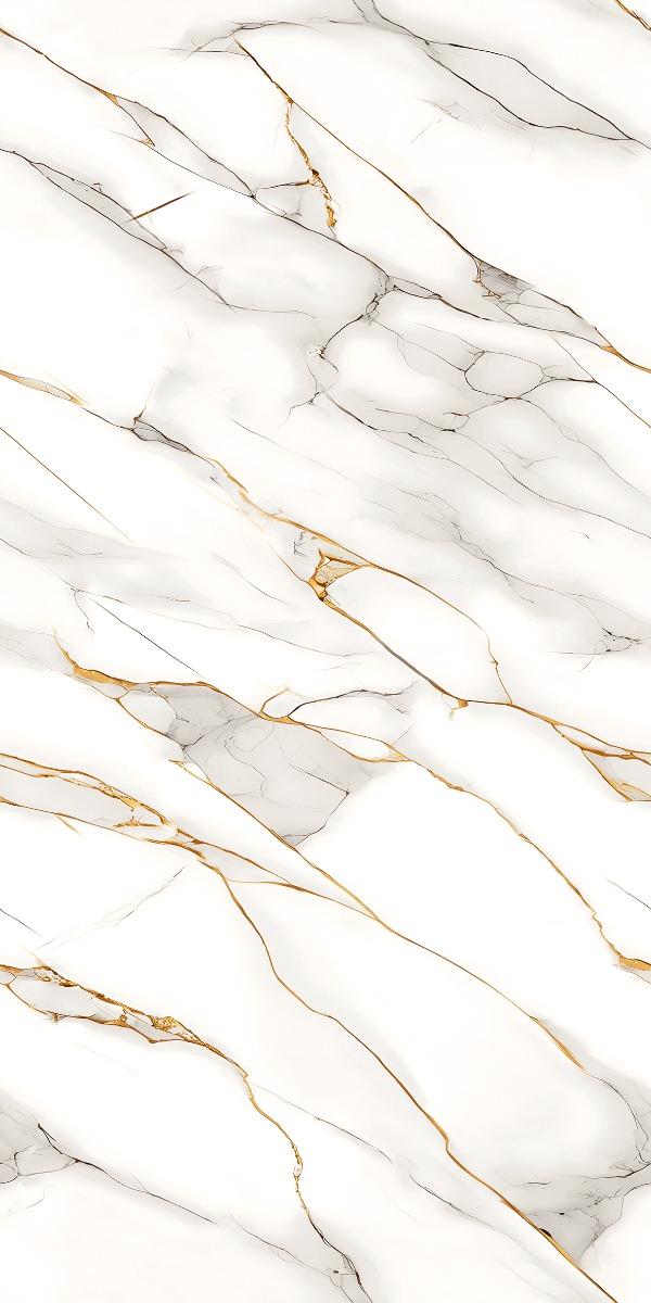 Matte Finish Gold Vein Calacatta Carving Endless Porcelain tile 600x1200 mm