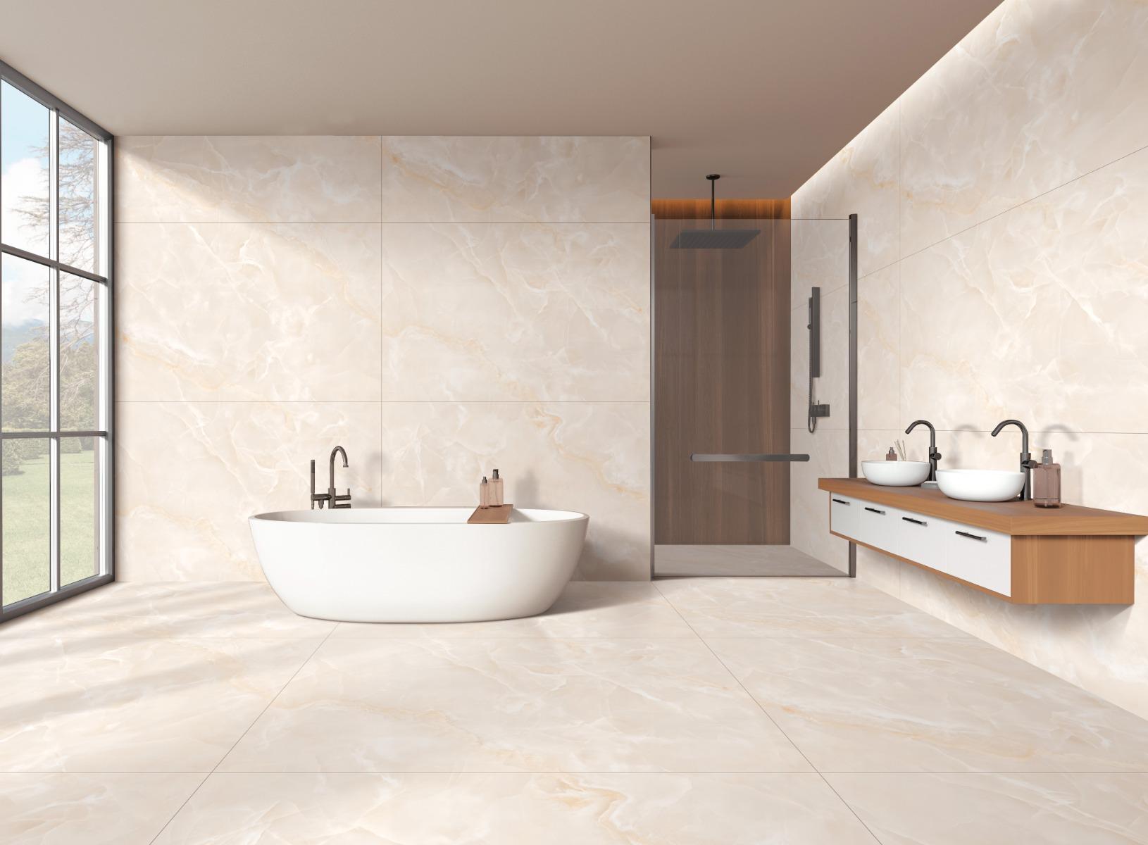 Matte Finish Golden Cloudy Onyx Papertouch Glazed Vitrified Tiles Floor Tiles