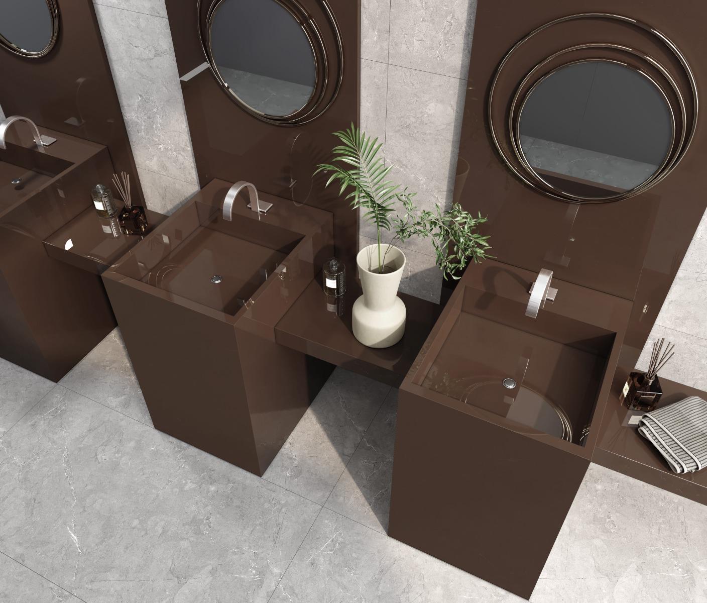 Glossy Finish Granalt Choco Glossy Full Body Vitrified Tiles Floor Tiles
