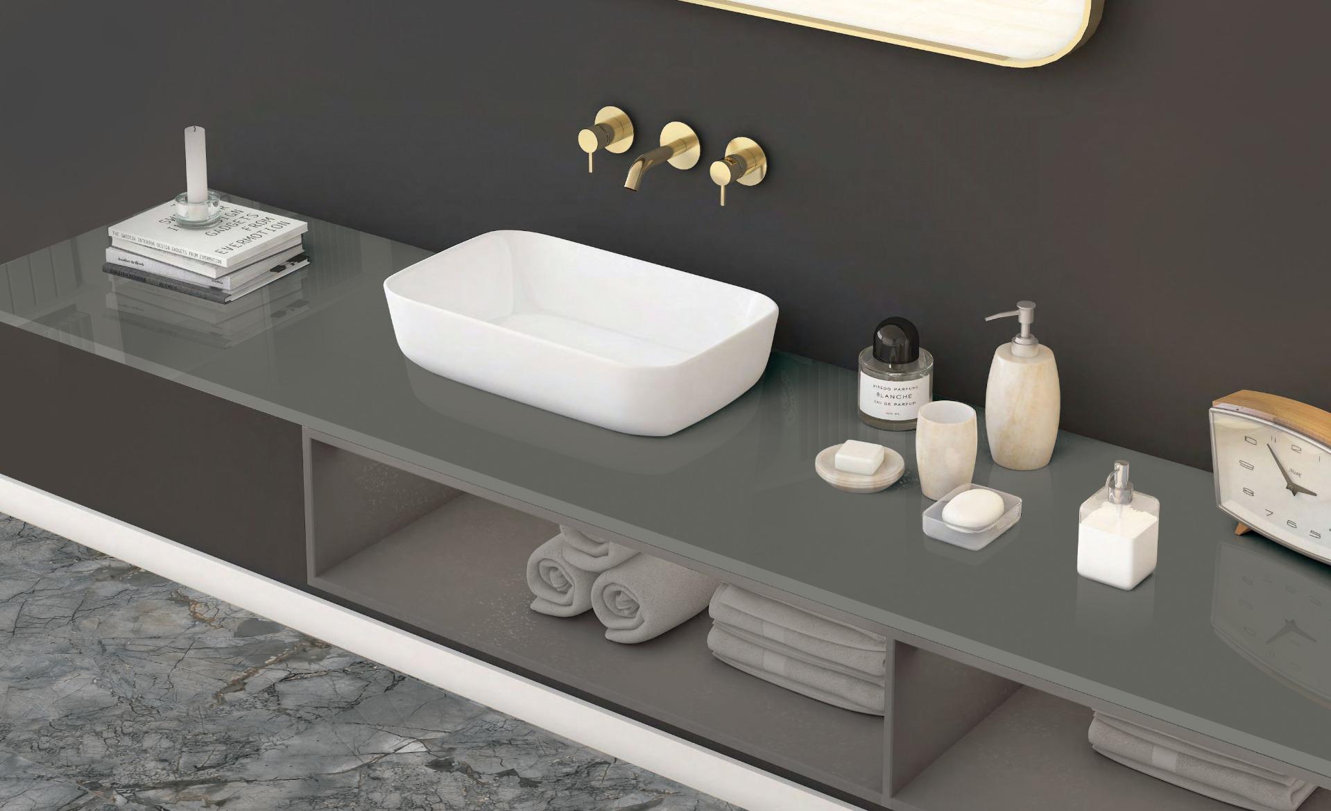 Glossy Finish Granalt Grey Glazed Vitrified Tiles 800x2400 mm