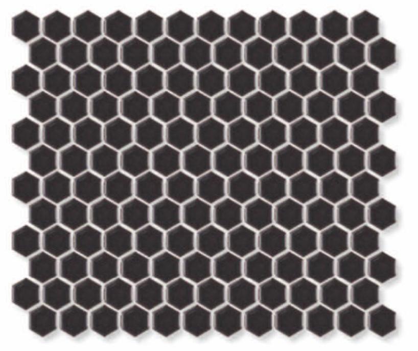 Glossy Finish Graphite Gloss 3D Mini Hexagon Ceramic tile 255x295 mm