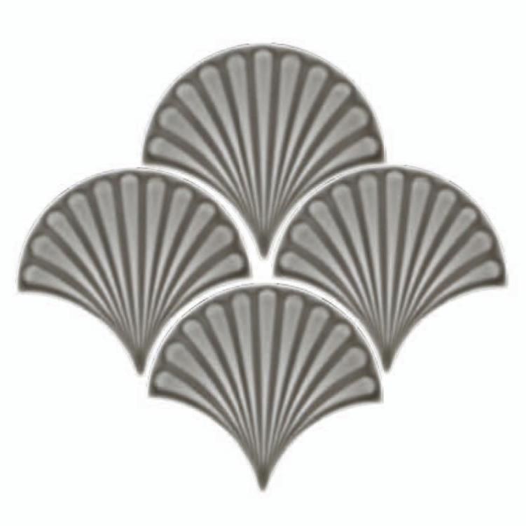 Glossy Finish Graphite Gloss Fishscale Art Ceramic tile 133x150 mm