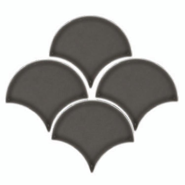 Glossy Finish Graphite Gloss Fishscale Ceramic tile 133x150 mm