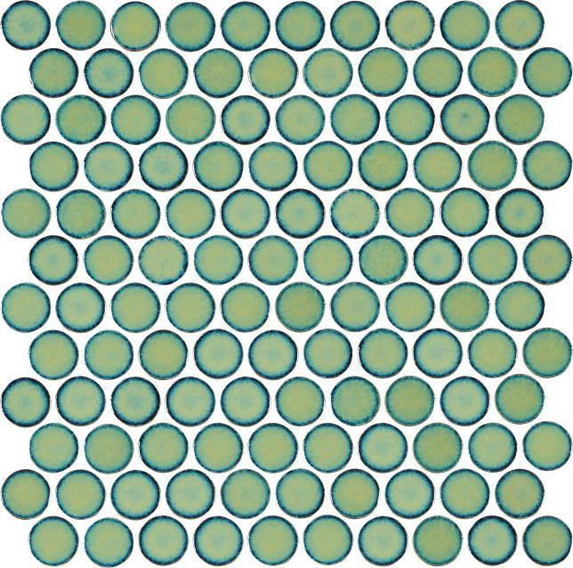 Glossy Finish Light Green Gloss 3D Coin Ceramic tile 320x330 mm