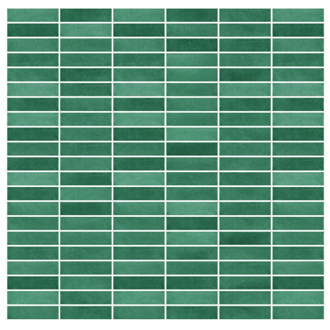 Glossy Finish Green Gloss 3D Grid Stacked Brick Ceramic tile 292x300 mm