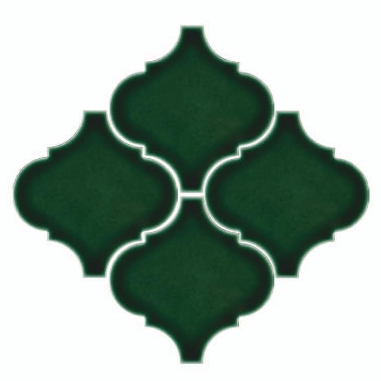 Glossy Finish Green Gloss Arabesco Ceramic tile 140x142 mm