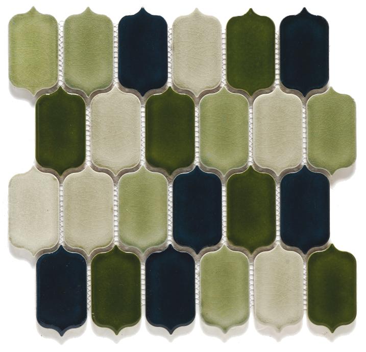 Glossy Finish Green Multi Gloss 3D Lantern Ceramic tile 260x265 mm