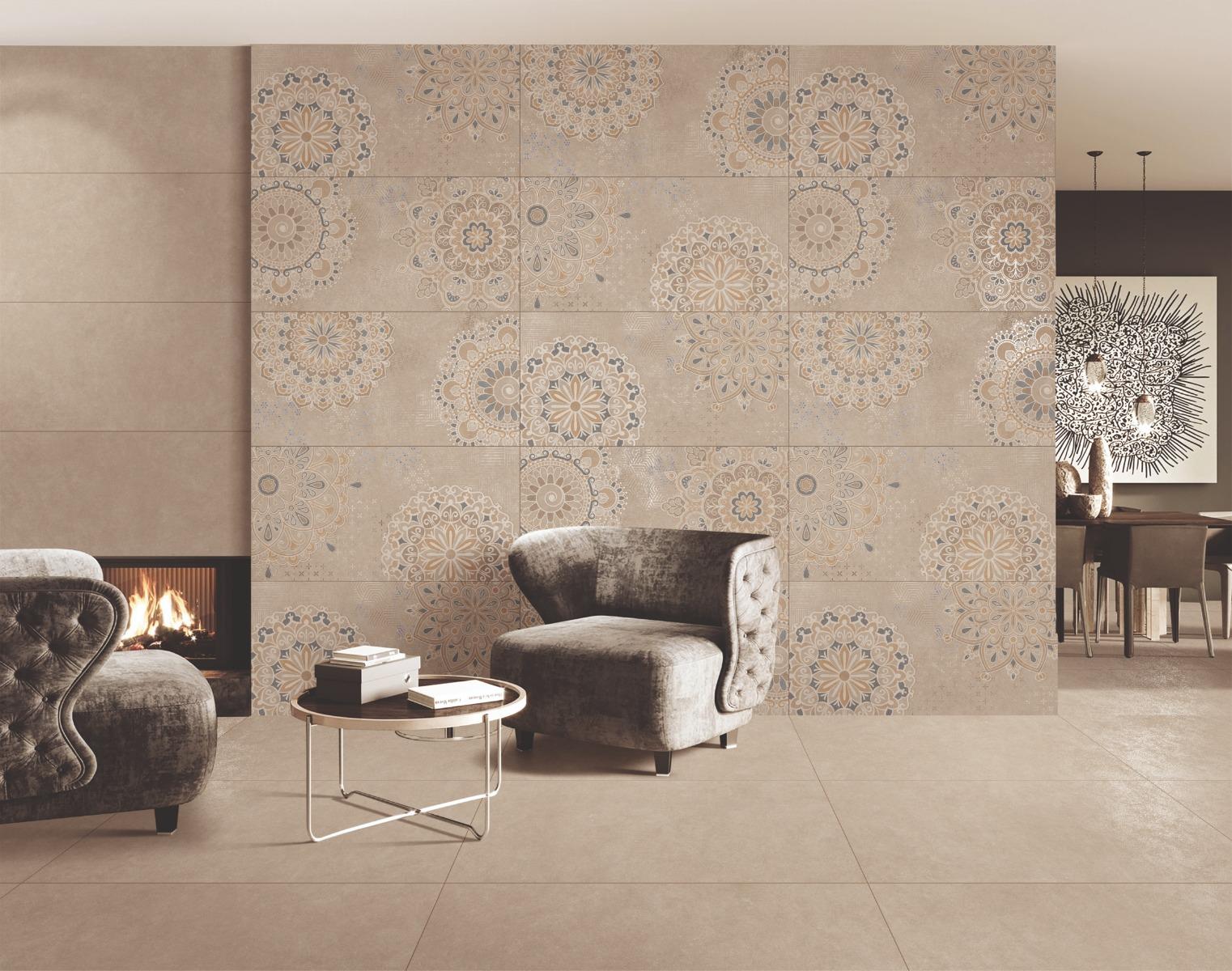 Carving Matte Greige Sandy Carving Porcelain tile 600x1200 mm
