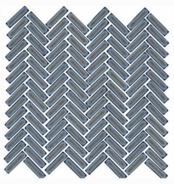 Glossy Finish Grey Gloss 3D Quad Herringbone Ceramic tile 275x282 mm