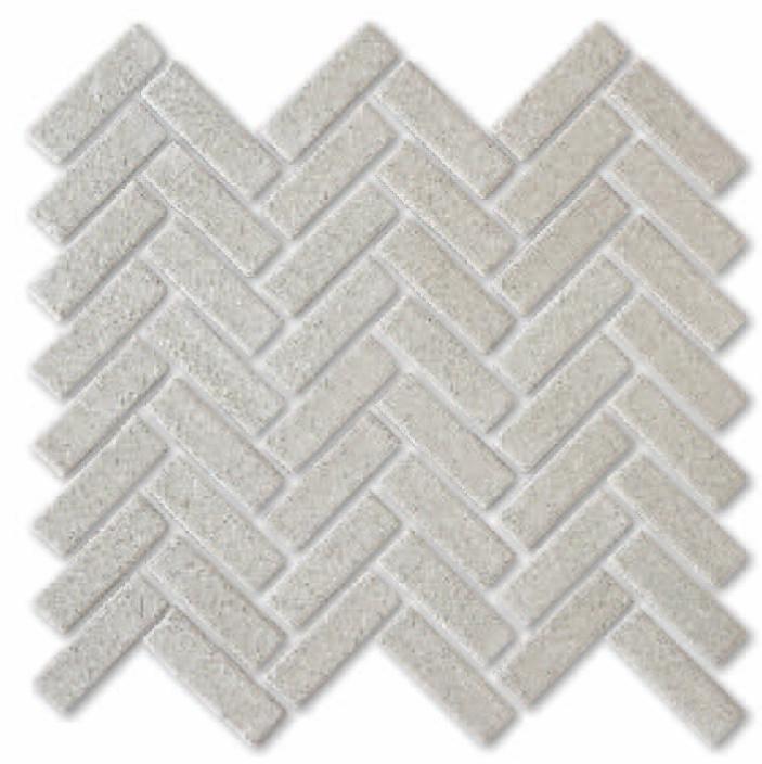 Glossy Finish Grey Gloss 3D Tri Herringbone Ceramic tile 282x315 mm