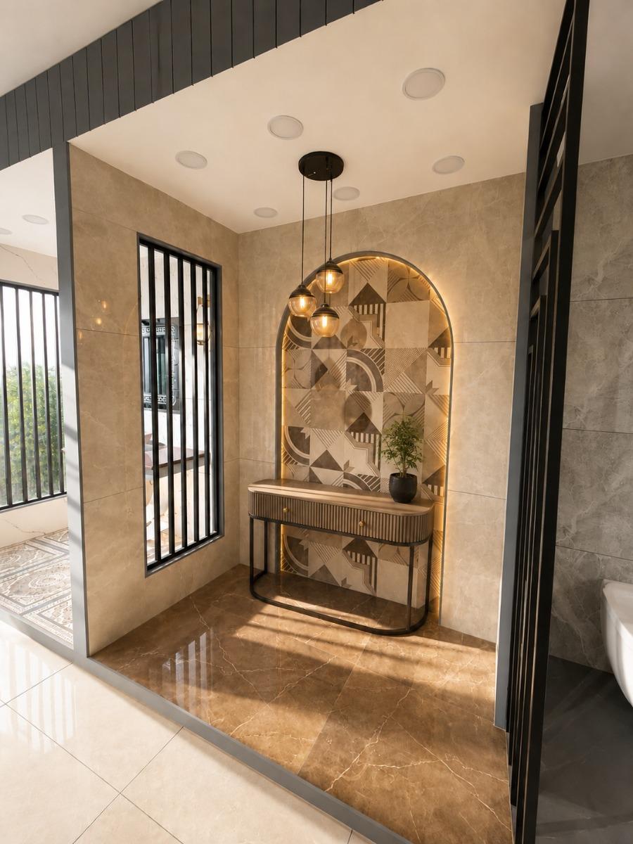 Super Glossy Finish Super Gloss Emperador Honey Marble Glazed Vitrified Tiles 600x1200 mm