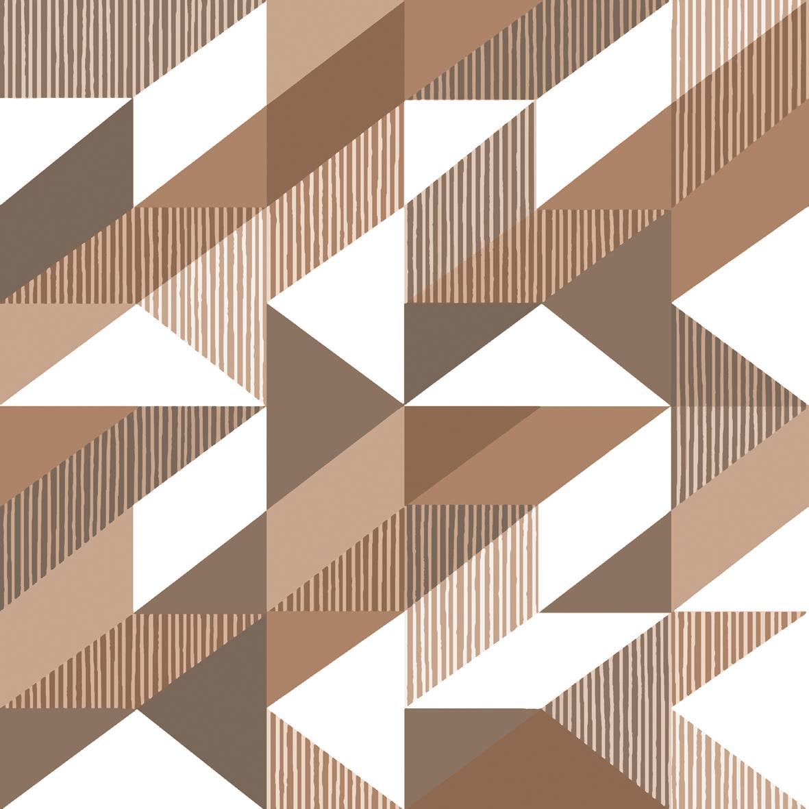 false HP Cocoa Striato Geometric Digital Paver tile 300x300 mm